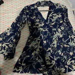 Blue floral romper